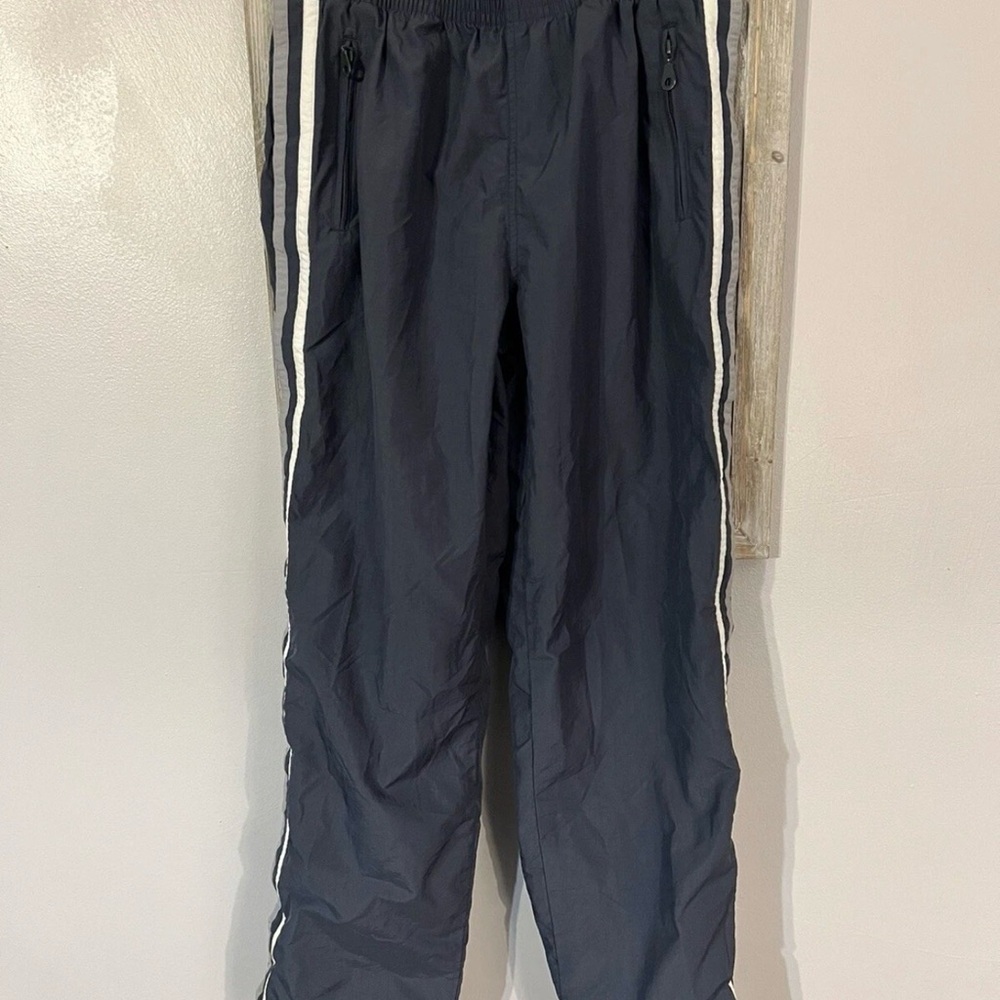 Men's Black Track Pants with White Side Stripes